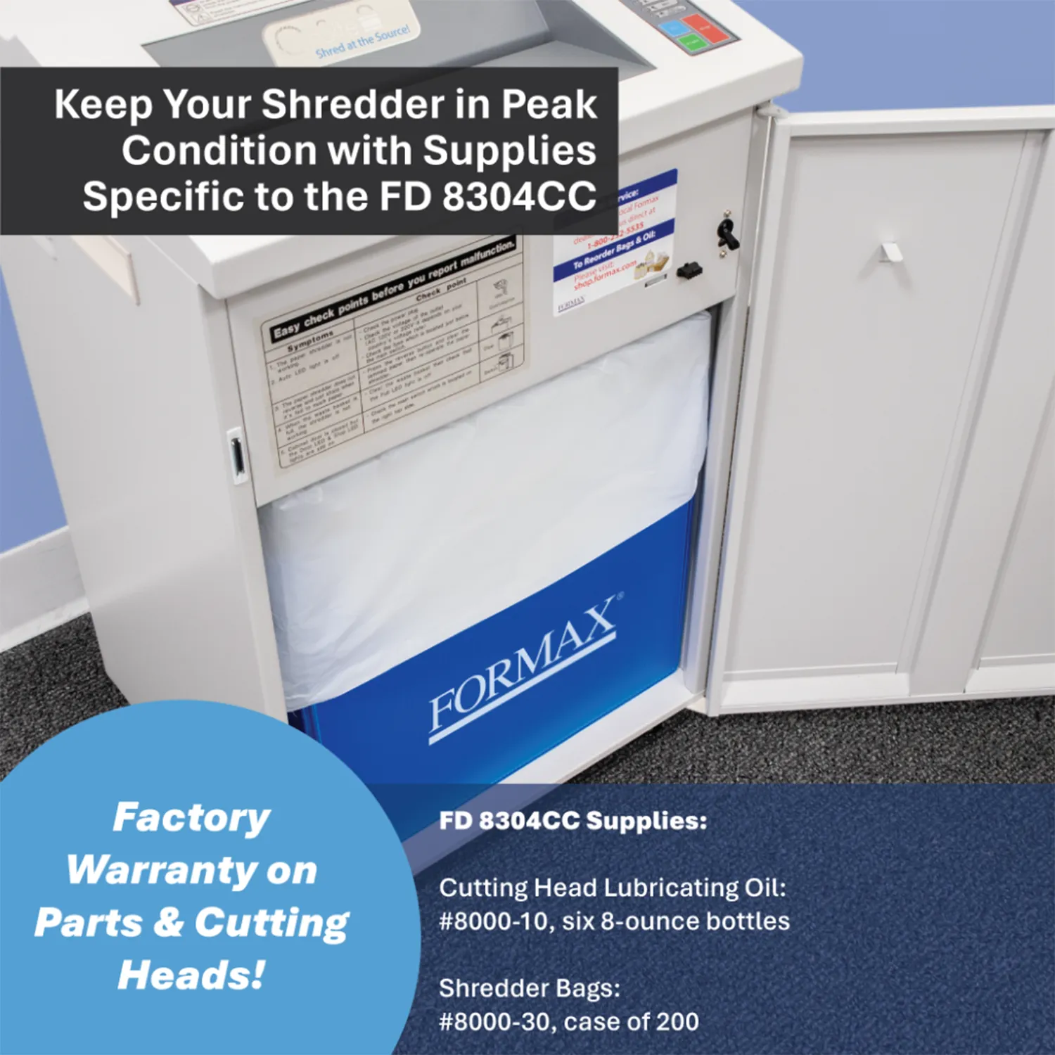 Formax FD 8304CC P-5 High-Security Paper Shredder